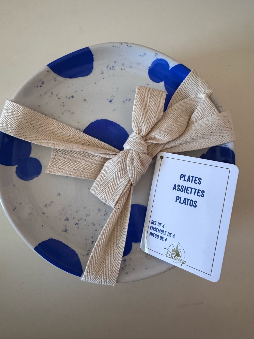 Disney Blue and White Salad Plates - NWT